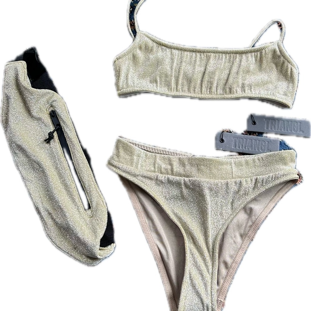 NWT Triangl Swim Gold Bikini Set- Size M